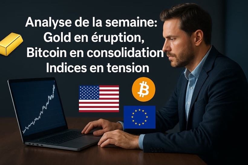 Analyse de la semaine : oGold en éruption, Bitcoin en consolidation, indices en tension