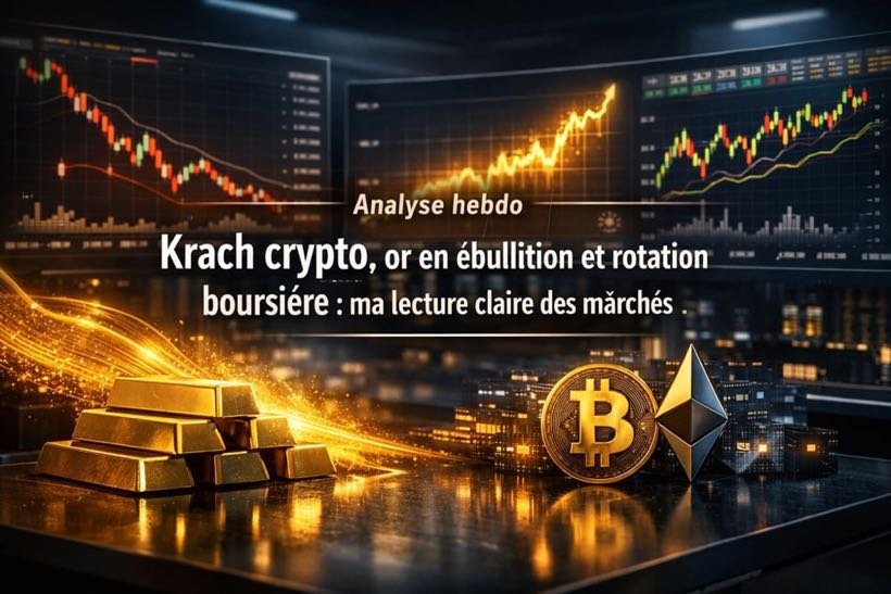 Analyse hebdo Krach crypto, or en ébullition et rotation boursière : ma lecture claire des marchés