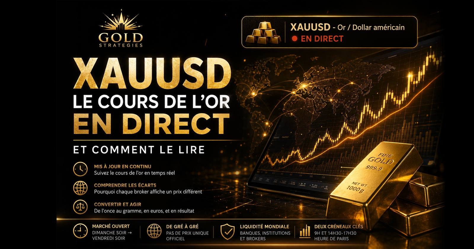 XAUUSD : le cours de l'or en direct et comment le lire — Gold Strategies